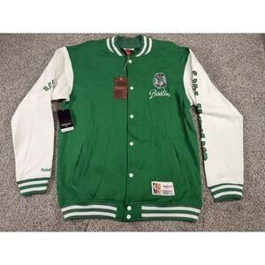 Boston Celtics Jacket Mens MEDIUM TALL Mitchell & Ness Varsity Basketball NWT